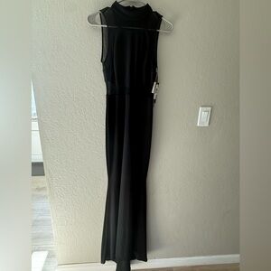 Betsy & Adam Black Sleeveless Mesh Panel Gown (Women’s 4, NWT)